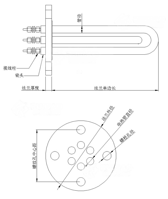 法兰加热管